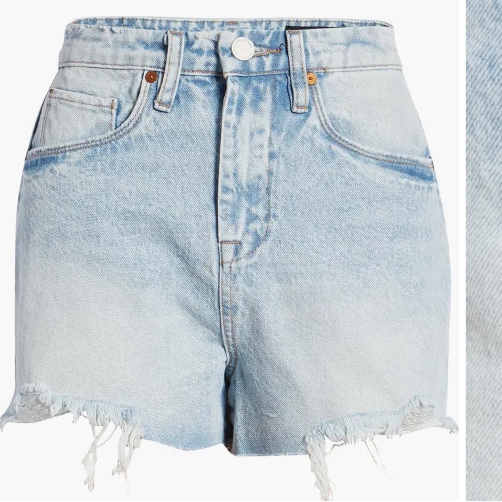 The Essex Frayed High Waist Denim Shorts